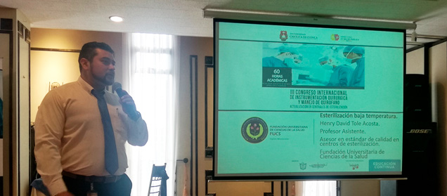 Imagen Conferencista en el III Congreso de Instrumentación Quirúrgica y Manejo de Quirófano Guayaquil David Tole FUCS