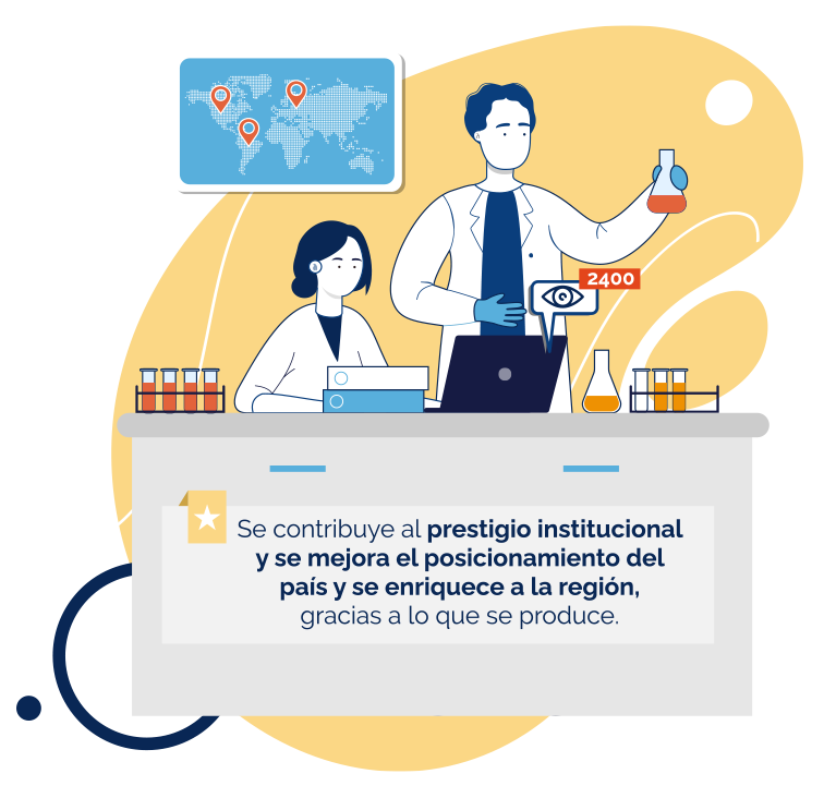 Imagen. Se contribuye al prestigio institucional y se mejora el posicionamiento del país y se enriquece a la región, gracias a lo que se produce. fucs